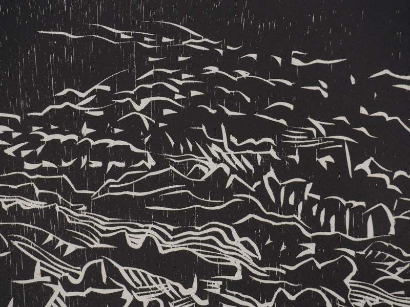 Claude BOGRATCHEW : Composition abstraite en noir et blanc, Gravure originale signée