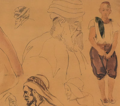 Eugène DELACROIX (d'après) : Etude de silhouettes, Lithographie signée