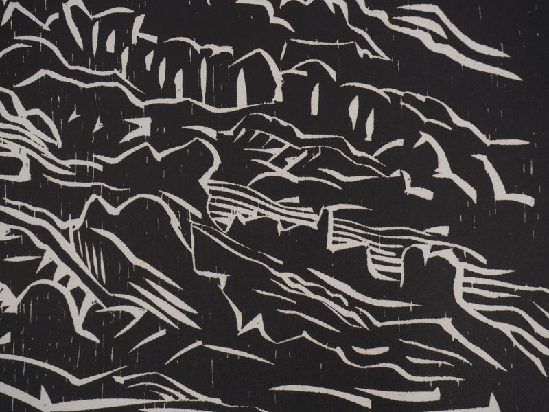 Claude BOGRATCHEW : Composition abstraite en noir et blanc, Gravure originale signée