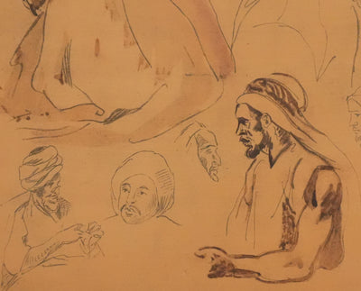 Eugène DELACROIX (d'après) : Etude de silhouettes, Lithographie signée