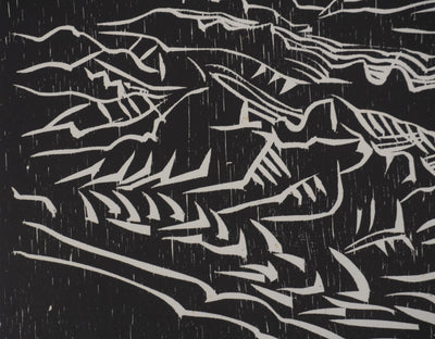 Claude BOGRATCHEW : Composition abstraite en noir et blanc, Gravure originale signée