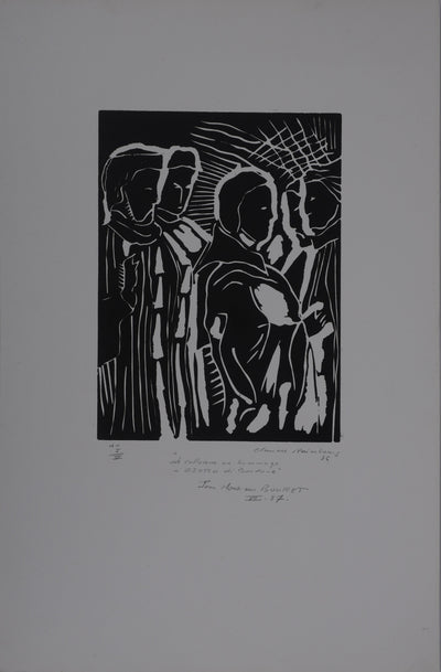 Claude RAIMBOURG : Hommage à Giotto, Gravure originale signée