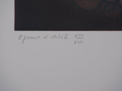 Laurent SCHKOLNYK : Panière de fruit, Gravure originale signée