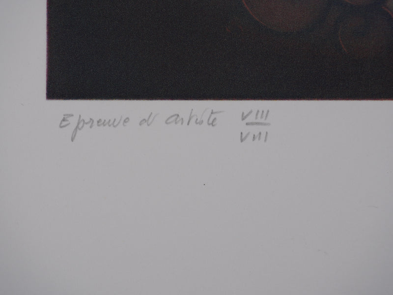 Laurent SCHKOLNYK : Panière de fruit, Gravure originale signée