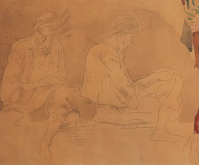 Eugène DELACROIX (d'après) : Etude de silhouettes marocaines, Lithographie signée