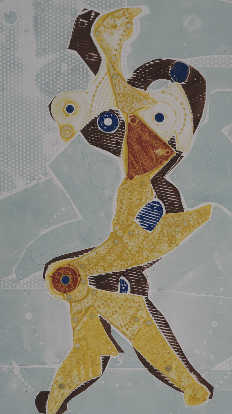 Paolo BONI : Figure mécanique, Gravure originale signée