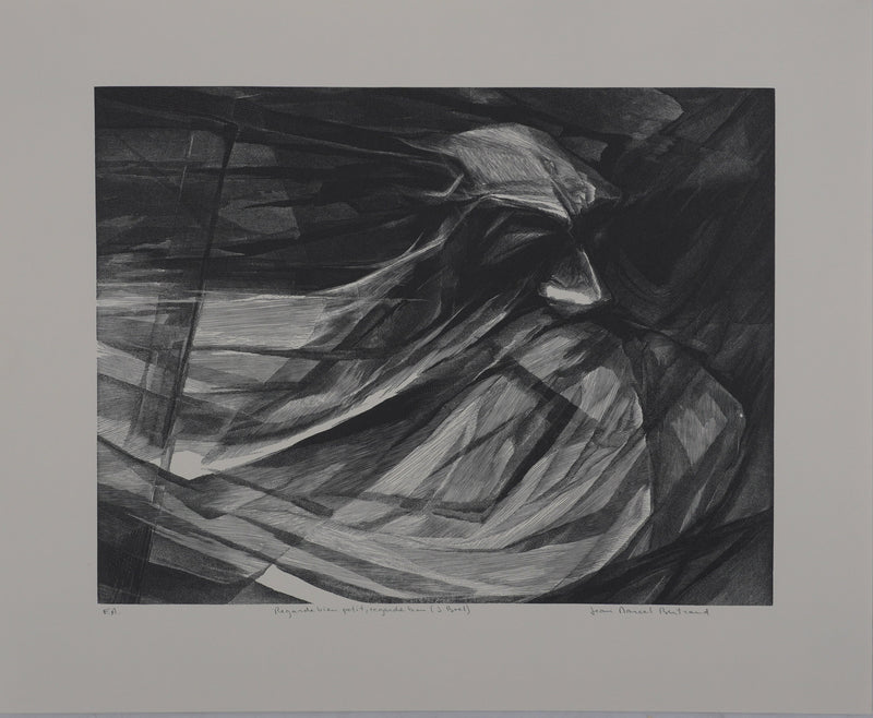 Jean Marcel BERTRAND : Hommage à Jacques Brel, Paysages abstrait, Gravure originale signée