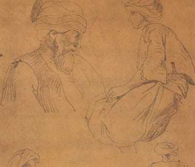 Eugène DELACROIX (d'après) : Etude d'homme assis, Lithographie signée