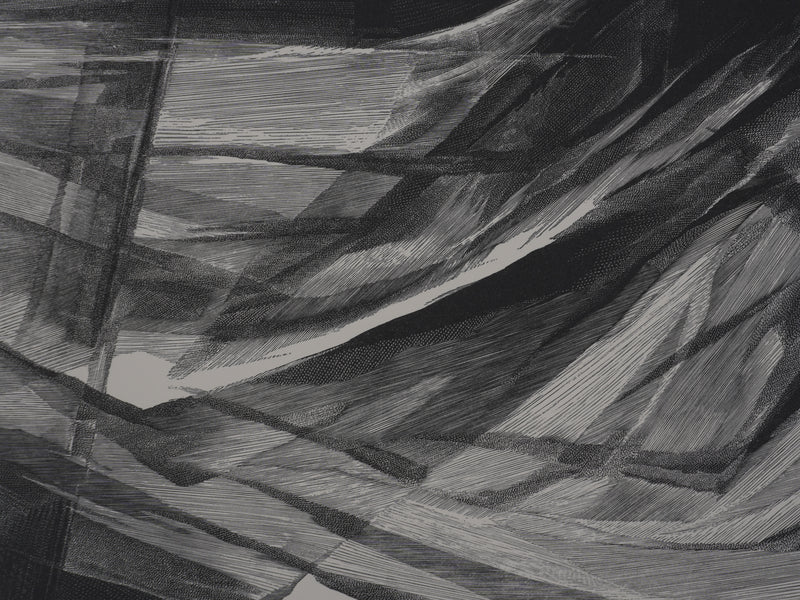 Jean Marcel BERTRAND : Hommage à Jacques Brel, Paysages abstrait, Gravure originale signée