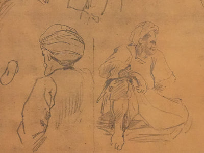 Eugène DELACROIX (d'après) : Etude d'homme assis, Lithographie signée