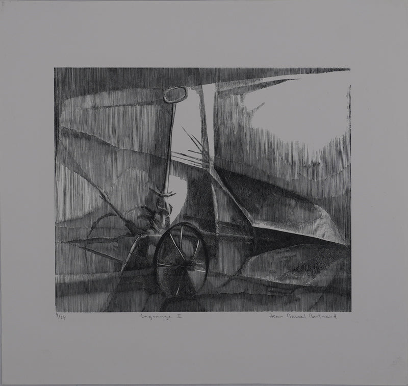 Jean Marcel BERTRAND : La grange, Gravure originale signée