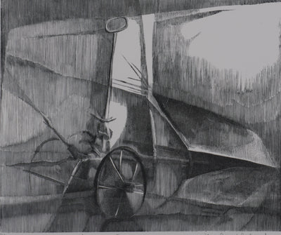 Jean Marcel BERTRAND : La grange, Gravure originale signée