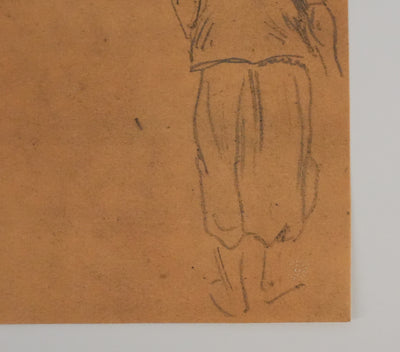 Eugène DELACROIX (d'après) : Etude d'homme assis, Lithographie signée