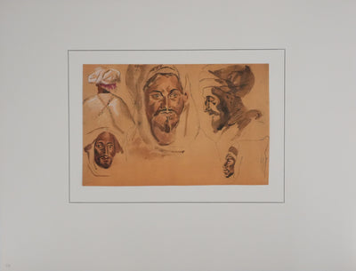 Eugène DELACROIX (d'après) : Homme souriant, Lithographie