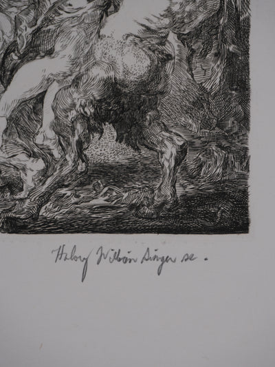 Pierre Paul RUBENS (d'après) : Danse bacchante, Gravure signée