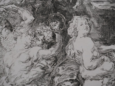 Pierre Paul RUBENS (d'après) : Danse bacchante, Gravure signée