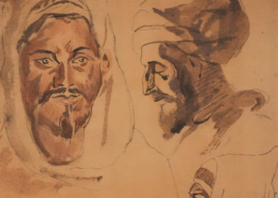 Eugène DELACROIX (d'après) : Homme souriant, Lithographie