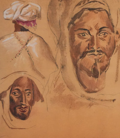 Eugène DELACROIX (d'après) : Homme souriant, Lithographie