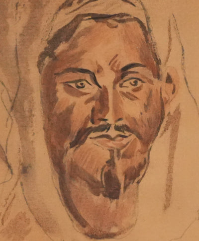 Eugène DELACROIX (d'après) : Homme souriant, Lithographie