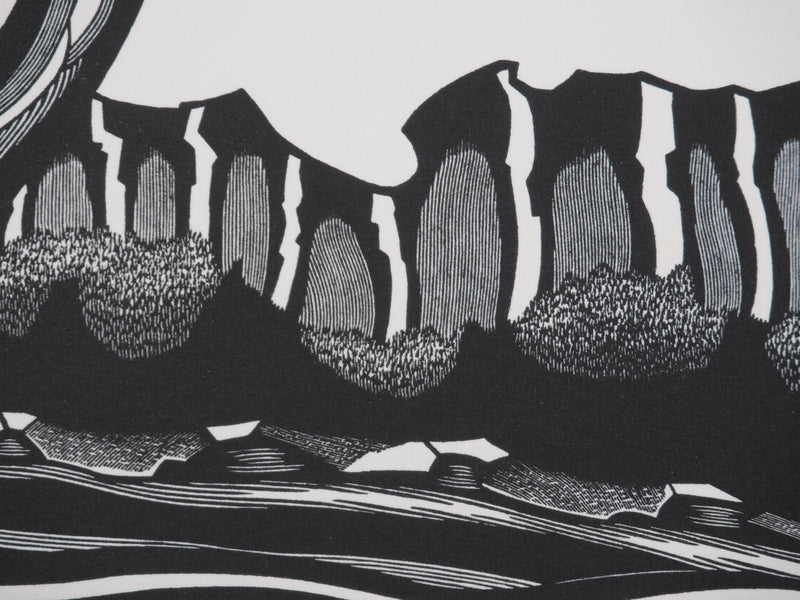 Patrick LUBIN : Paysage désertique, Gravure originale signée