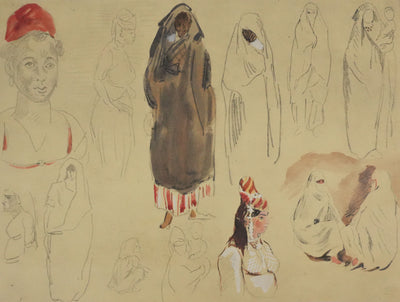 Eugène DELACROIX (d'après) : Femmes voilées, Lithographie signée