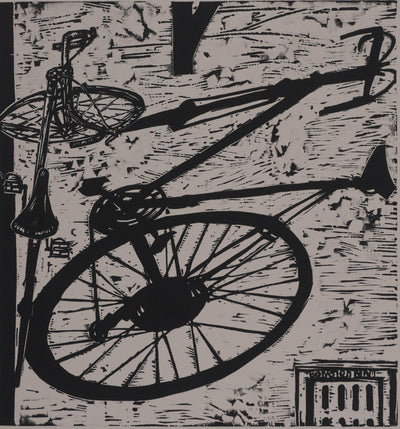 Gianfranco SCHIALVINO : La bicyclette, Gravure originale signée