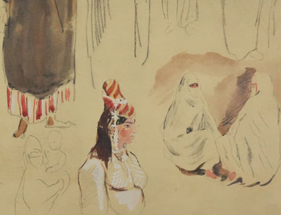 Eugène DELACROIX (d'après) : Femmes voilées, Lithographie signée