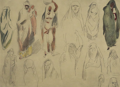 Eugène DELACROIX (d'après) : Femmes marchant dans la rue, Lithographie signée