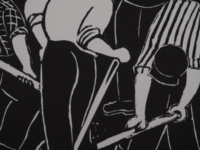 Dominique LE BLAISE : Les cantonniers, Gravure originale signée