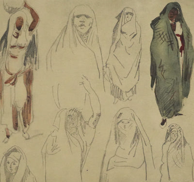 Eugène DELACROIX (d'après) : Femmes marchant dans la rue, Lithographie signée