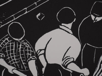 Dominique LE BLAISE : Les cantonniers, Gravure originale signée
