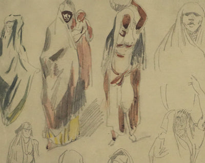 Eugène DELACROIX (d'après) : Femmes marchant dans la rue, Lithographie signée