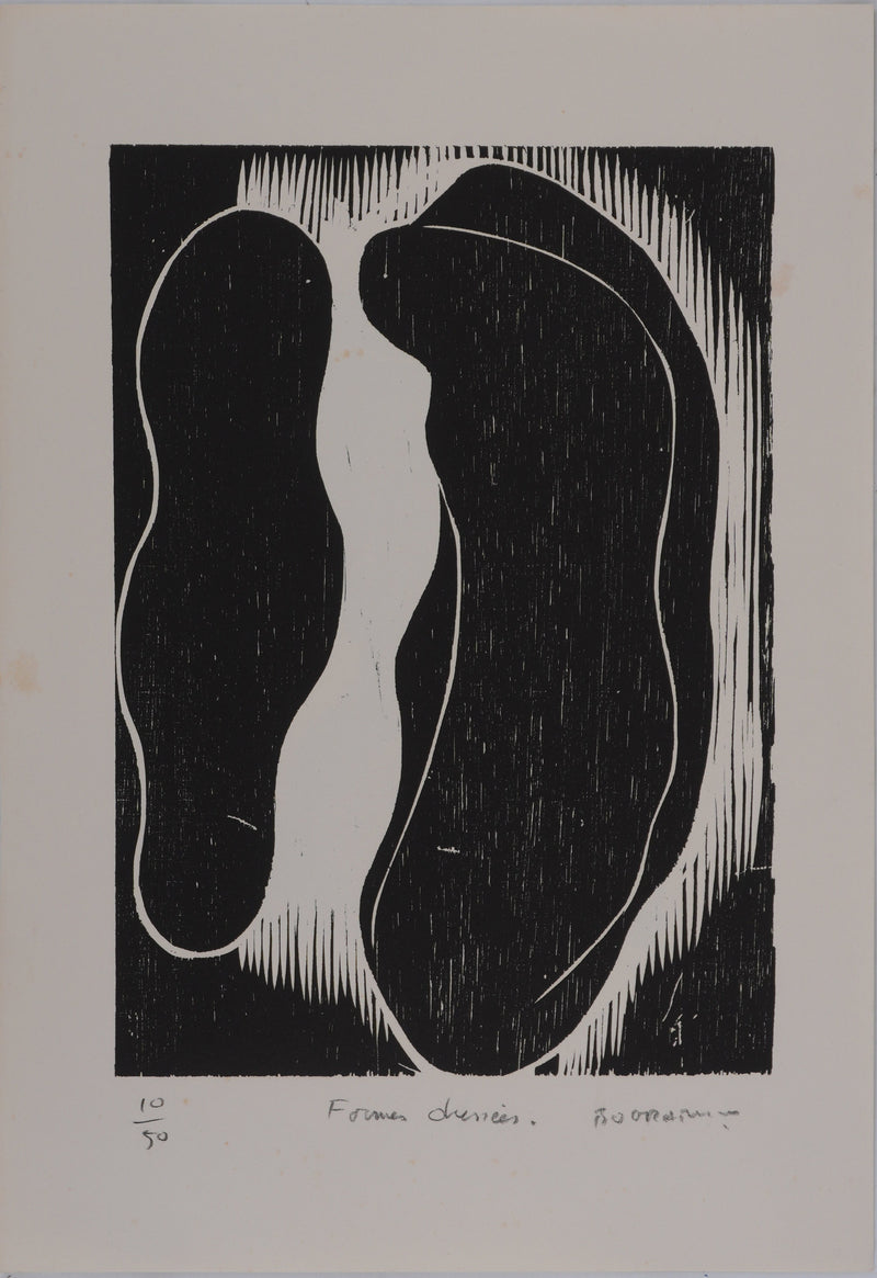 Claude BOGRATCHEW : Contraste abstrait, Gravure originale signée