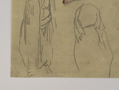 Eugène DELACROIX (d'après) : Femmes marchant dans la rue, Lithographie signée