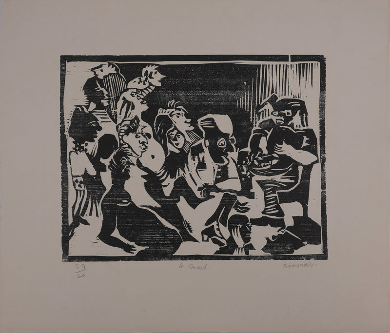 Claude BOGRATCHEW : Le bal, Gravure originale signée
