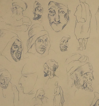 Eugène DELACROIX (d'après) : Visages orientaux, Lithographie