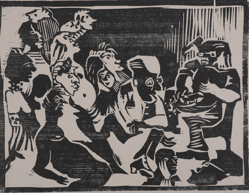 Claude BOGRATCHEW : Le bal, Gravure originale signée