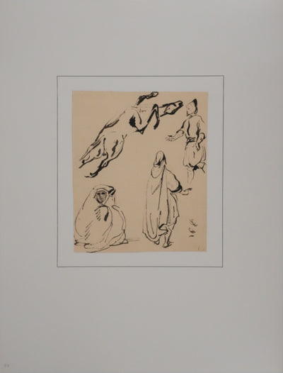 Eugène DELACROIX (d'après) : Les silhouettes, Lithographie signée