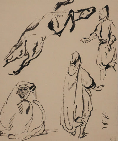 Eugène DELACROIX (d'après) : Les silhouettes, Lithographie signée