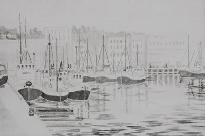 Camille COMBE : Tromso au matin, Gravure originale signée
