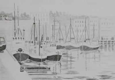 Camille COMBE : Tromso au matin, Gravure originale signée