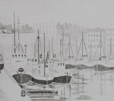 Camille COMBE : Tromso au matin, Gravure originale signée
