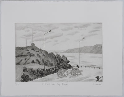 Camille COMBE : A l'est du Cap Nord, Gravure originale signée