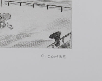 Camille COMBE : A l'est du Cap Nord, Gravure originale signée
