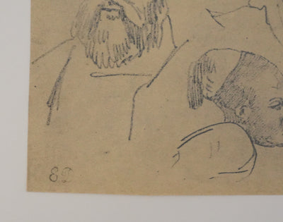 Eugène DELACROIX (d'après) : Etude d'hommes debout et assis, Lithographie signée