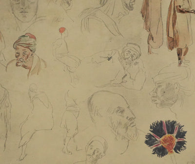 Eugène DELACROIX (d'après) : Homme et fleur, Lithographie signée