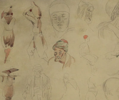 Eugène DELACROIX (d'après) : Homme et fleur, Lithographie signée