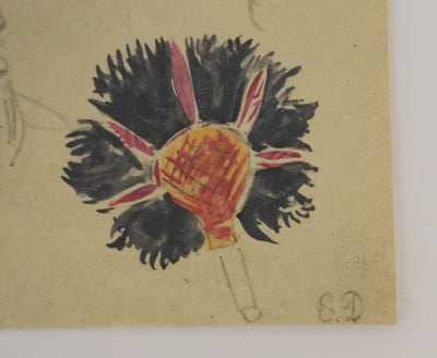 Eugène DELACROIX (d'après) : Homme et fleur, Lithographie signée