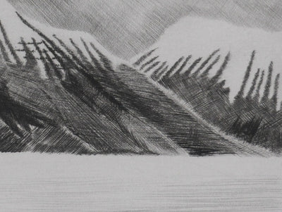 Camille COMBE : Les pyramides du Spitzberg, Gravure originale signée