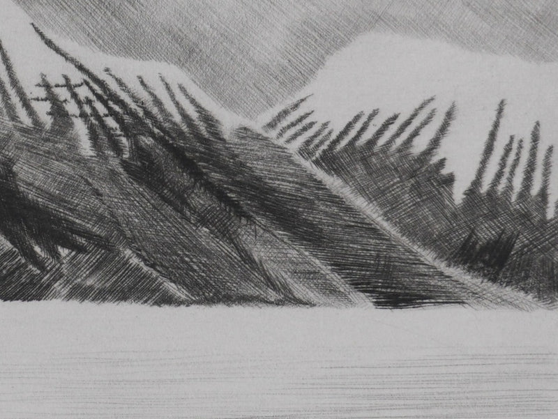 Camille COMBE : Les pyramides du Spitzberg, Gravure originale signée